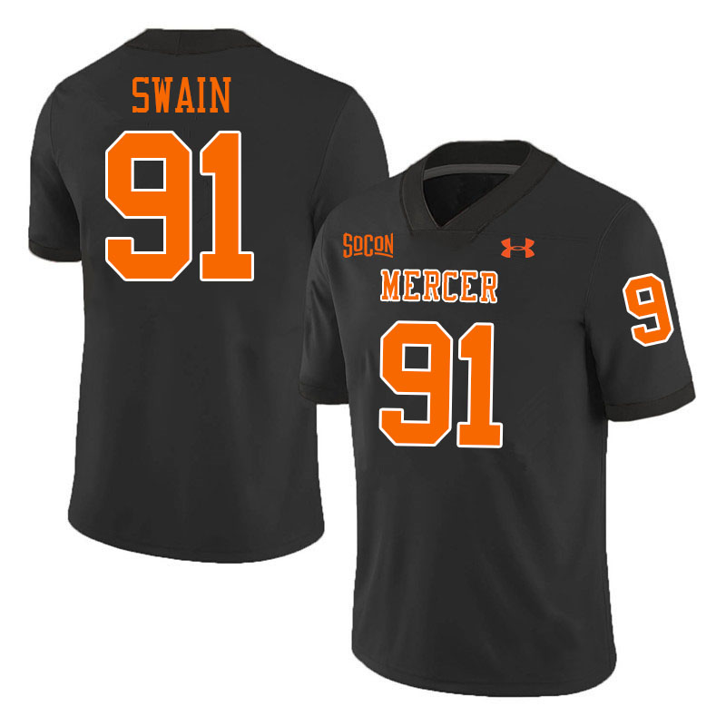 Mercer Bears #91 Jordan Swain College Football Jerseys,Uniforms Stitched-Black